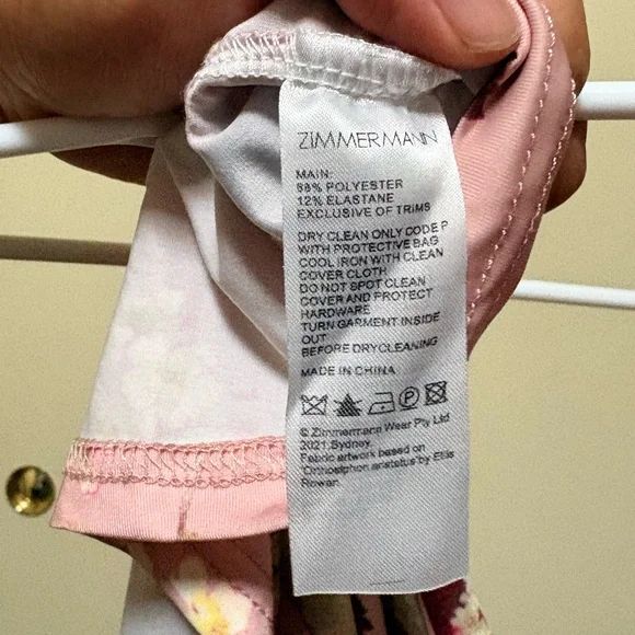 Zimmermann Blush Pink Floral Slip - Picture 5 of 5